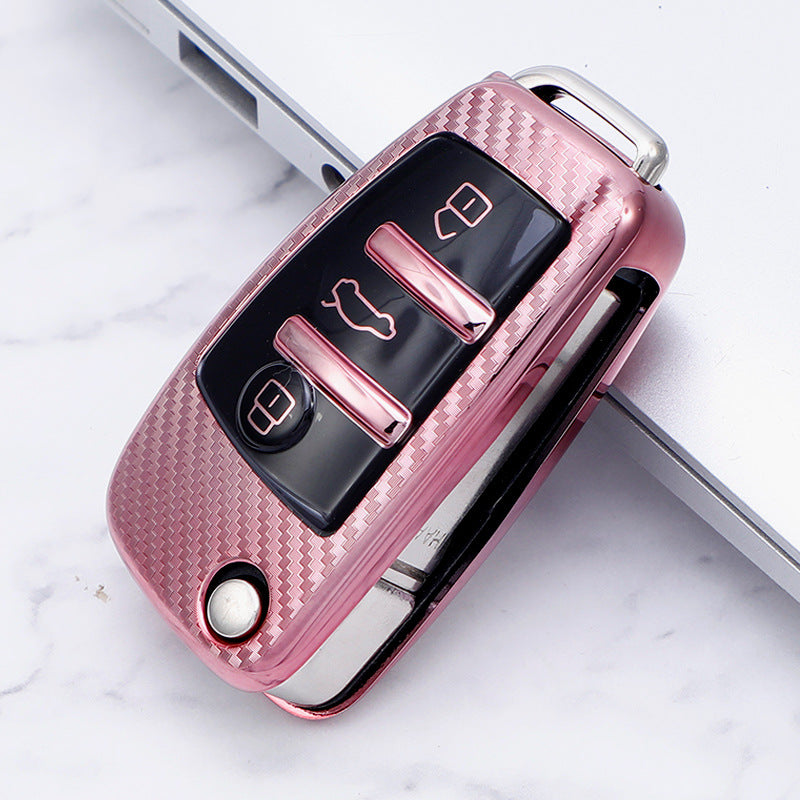 Premium Carbon Fiber Pattern TPU Car Key Protector
