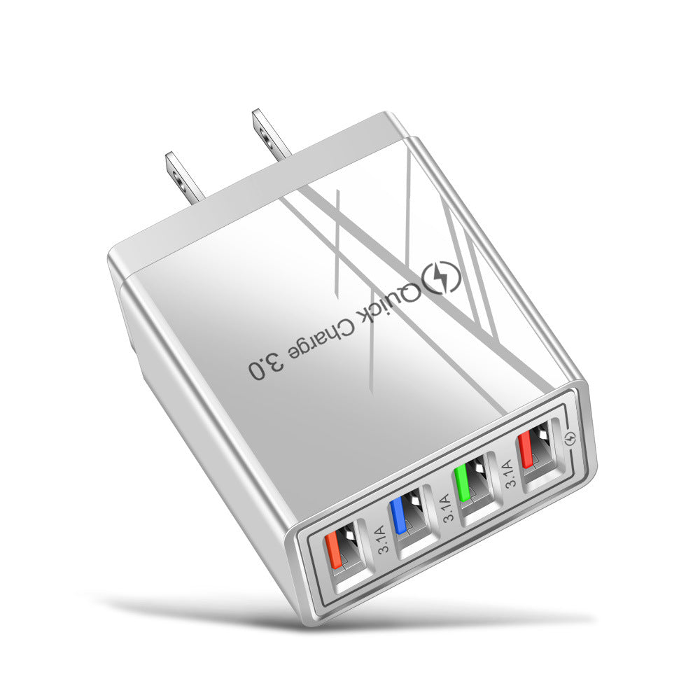 Premium 4-Port USB Wall Charger with Quick Charge 3.0