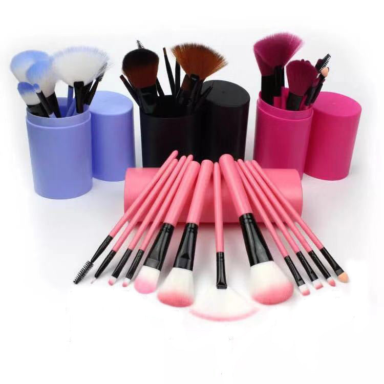 Essential 12-Piece Makeup Brush Collection for Face & Eyes