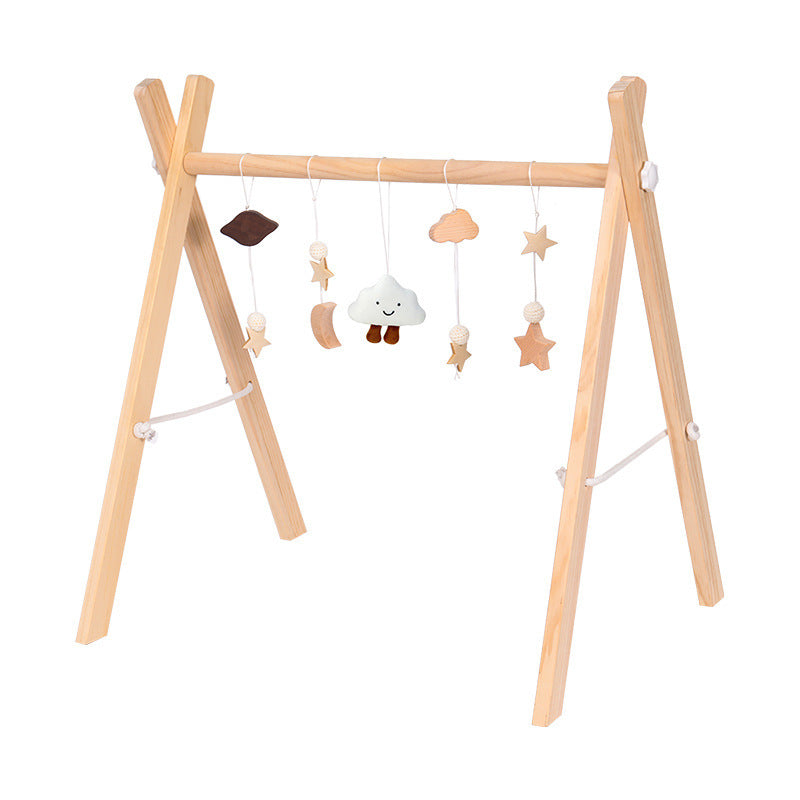 Adjustable Wooden Baby Activity Gym with Bells