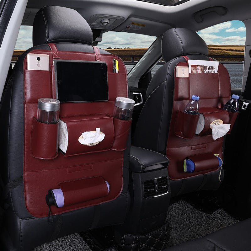 Premium Leather Car Seat Back Organizer