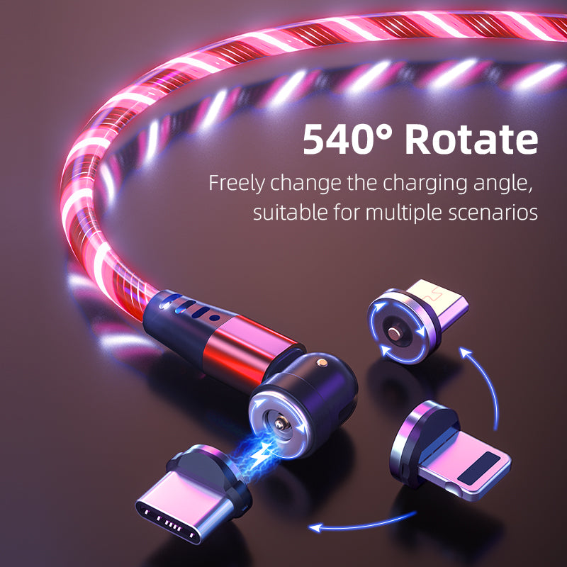 540° Rotating Magnetic LED Charging Cable