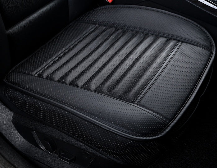 Premium Bamboo Charcoal & Leather Car Seat Cushion