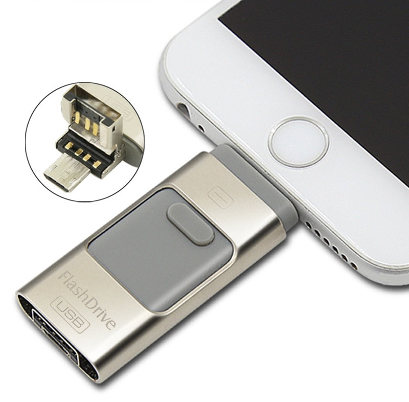 Versatile 3-in-1 OTG USB Flash Drive for Computer and Mobile Phone
