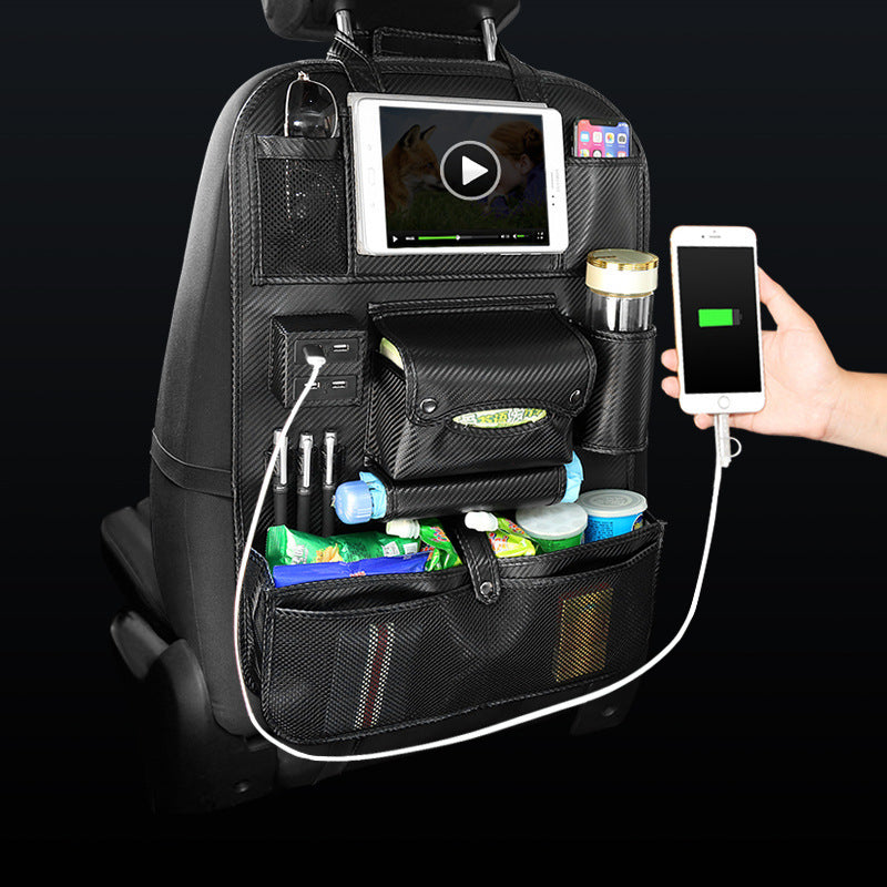 Premium Car Backseat Organizer with USB Charging