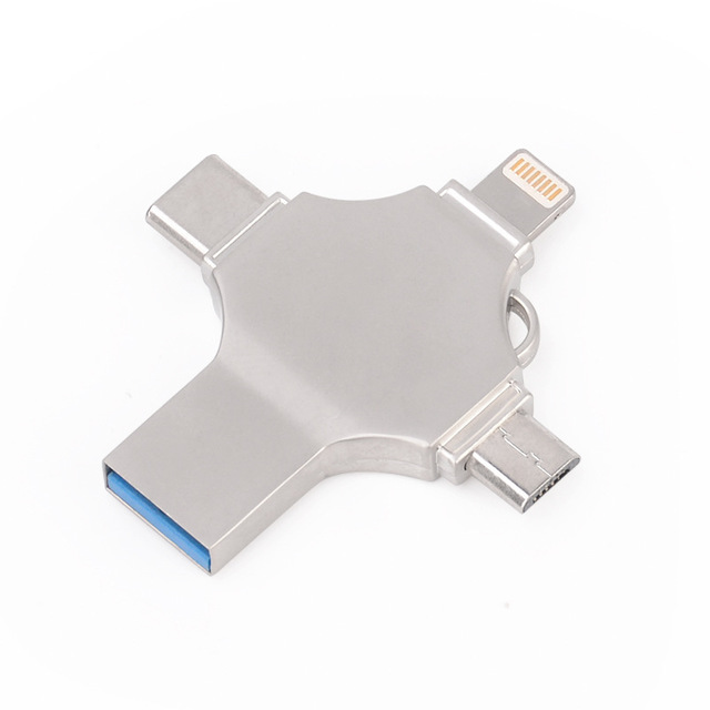 Metal Mobile Phone U Disk 4-in-1 Flash Drive