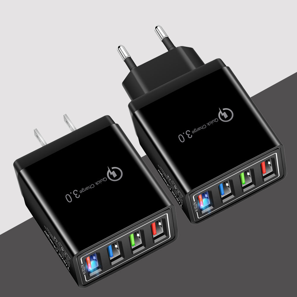 Premium 4-Port USB Wall Charger with Quick Charge 3.0
