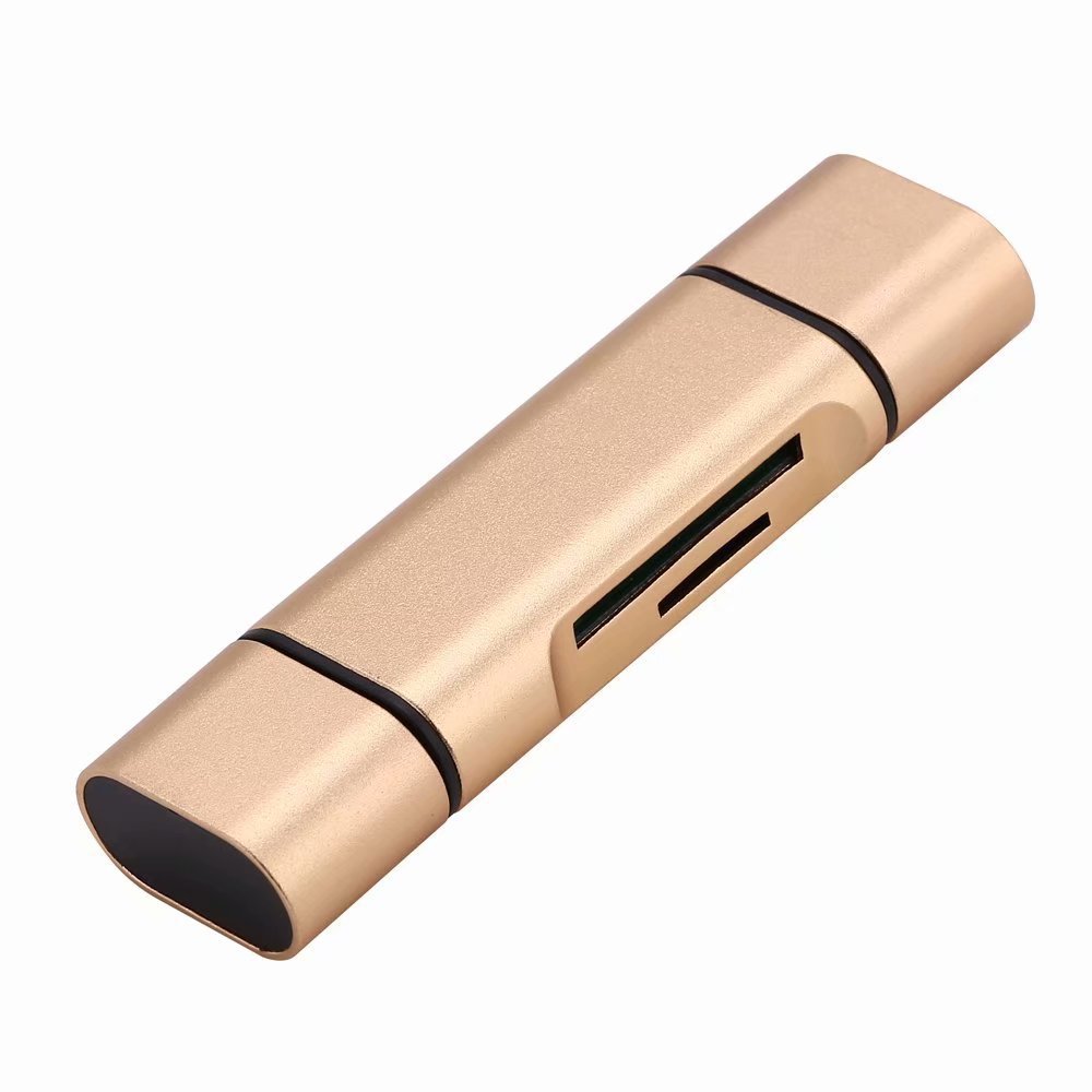 Aluminum Alloy Type-C USB Card Reader with OTG Support for Micro SD/TF Cards
