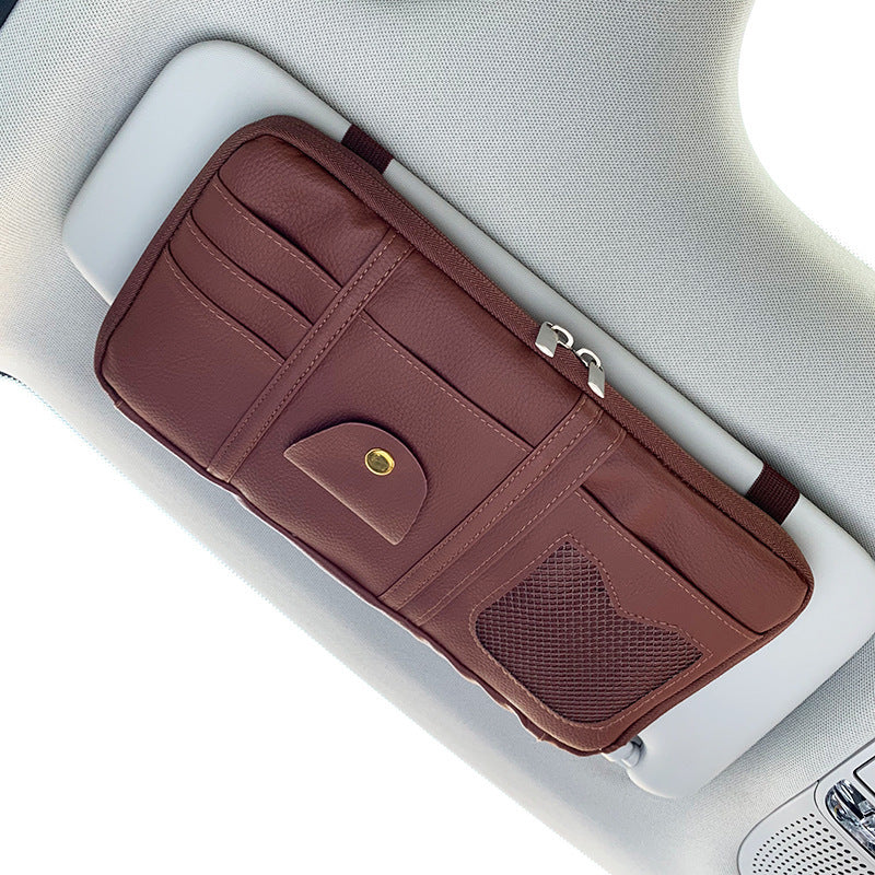 Premium Leather Car Visor Organizer
