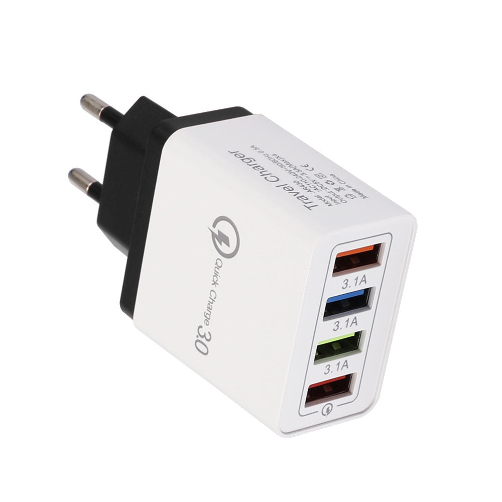 Premium 4-Port USB Wall Charger with Quick Charge 3.0