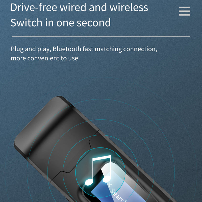 Two-in-one Bluetooth 5.0 Adapter with Screen Display