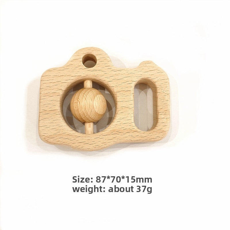 Wooden Baby Rattle Teether Toy with Photo Props
