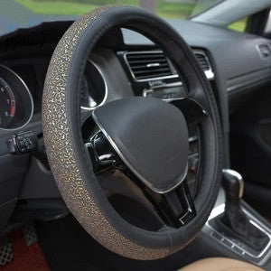 Premium Carved Leather Steering Wheel Cover