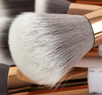 Luxurious 15-Piece Marble Handle Makeup Brush Collection
