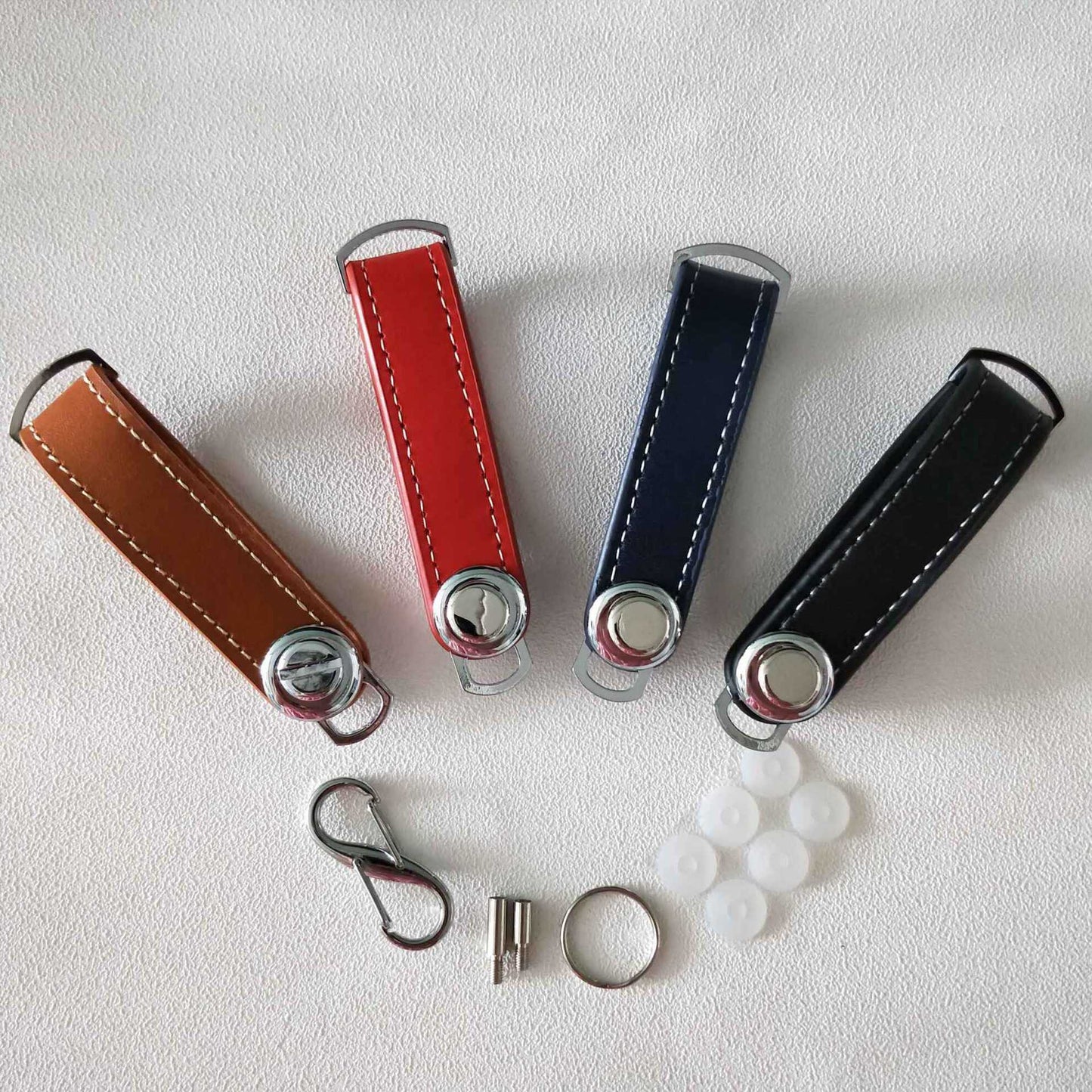 Premium Leather & Metal Keychain Key Organizer