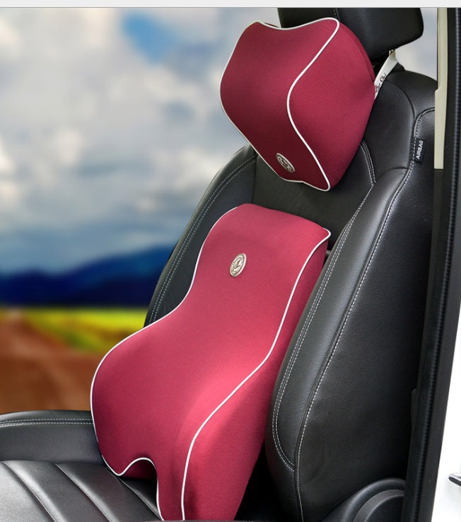 Premium Memory Foam Car Lumbar Support & Headrest Set