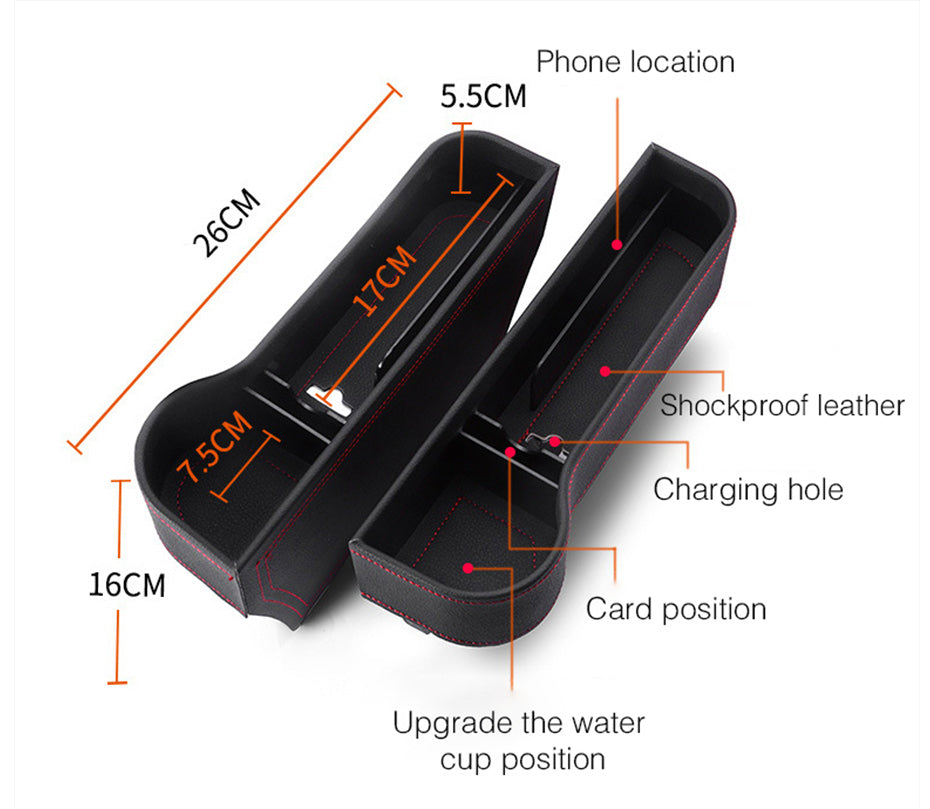 Premium Leather Car Storage Organizer