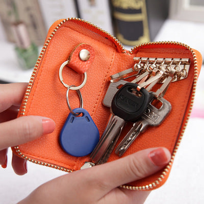 Premium Leather Car Key Holder & Card Case