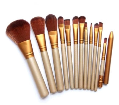 12-Piece Deluxe Makeup Brush Set with Elegant Storage Tin