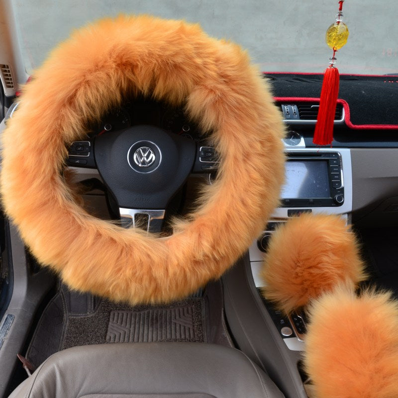 Premium Wool Steering Wheel Cover Set