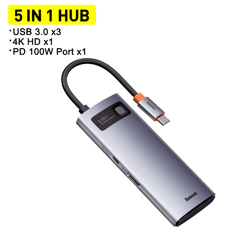 Metal Shimmer USB-C Hub: Expand Your Connectivity