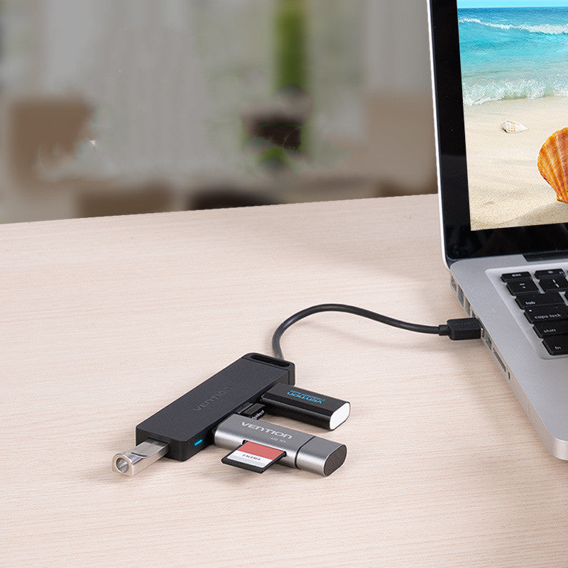 CHM Series USB 2.0 4-Port Hub with Micro USB Power Supply (0.5M, Black)