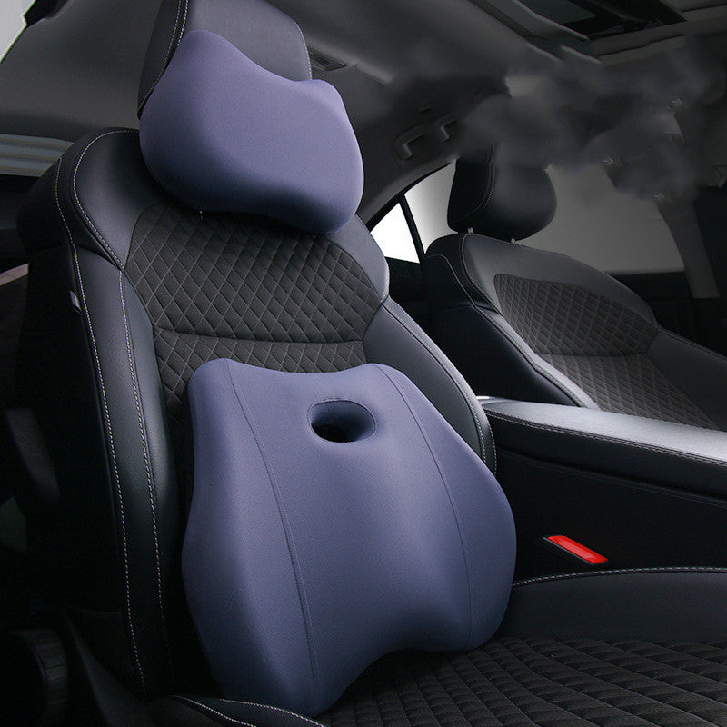 Premium Memory Foam Car Neck & Lumbar Support Pillow