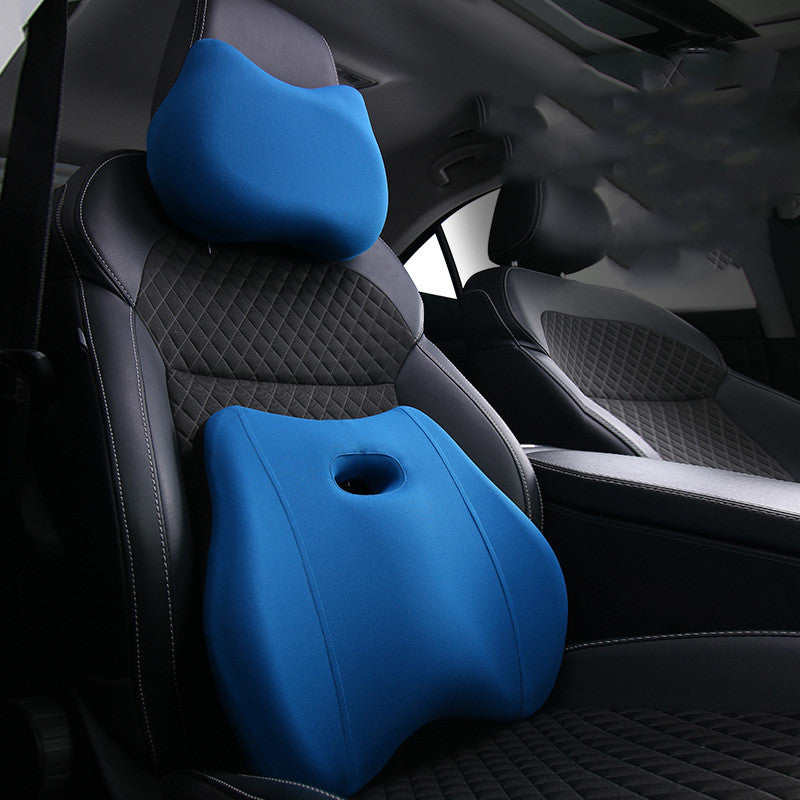 Premium Memory Foam Car Neck & Lumbar Support Pillow