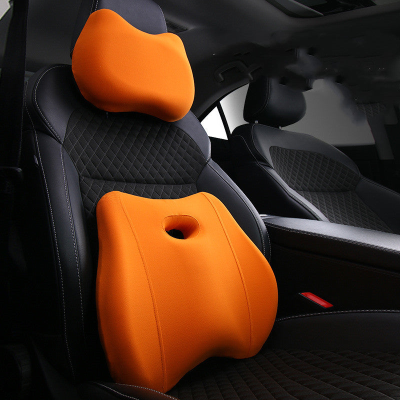 Premium Memory Foam Car Neck & Lumbar Support Pillow