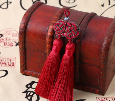 Double Money Knot Double Tassel Jewelry Pendant