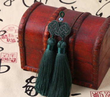 Double Money Knot Double Tassel Jewelry Pendant