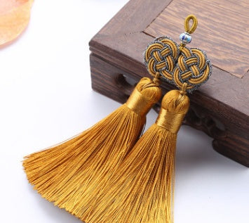 Double Money Knot Double Tassel Jewelry Pendant