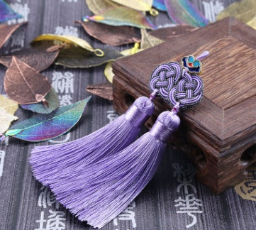 Double Money Knot Double Tassel Jewelry Pendant