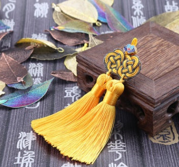 Double Money Knot Double Tassel Jewelry Pendant