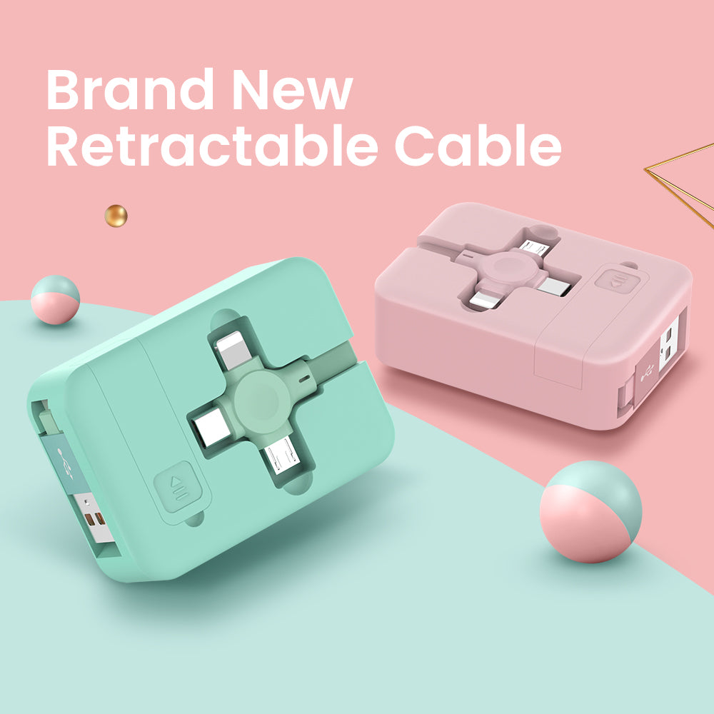 4-in-1 Retractable Charging Cable with Phone Stand