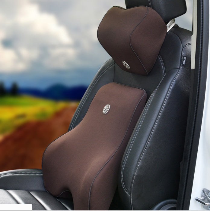 Premium Memory Foam Car Lumbar Support & Headrest Set