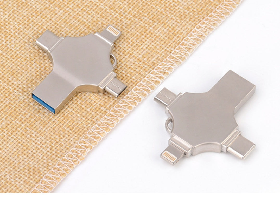 Metal Mobile Phone U Disk 4-in-1 Flash Drive