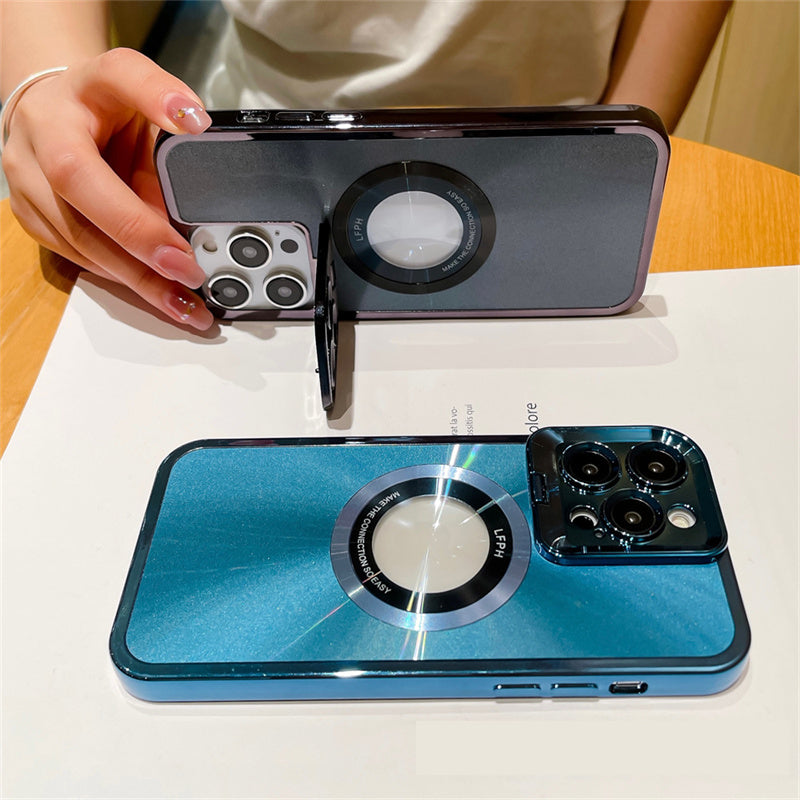 Electroplated Magsafe Phone Case with Invisible Stand