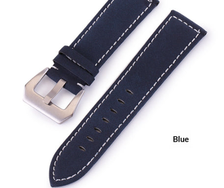 Frosted Cowhide Leather Watch Strap High-end Pure Handmade Thick Thread