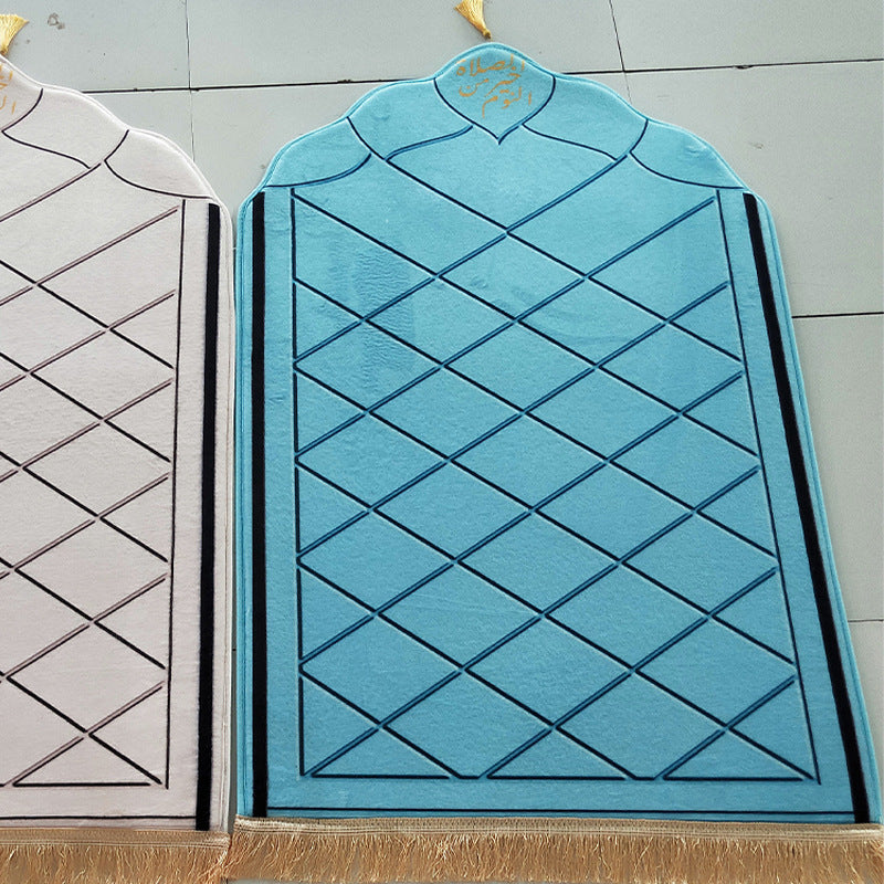 Simple Washable Flannel Printed Sponge Plaid Carpet