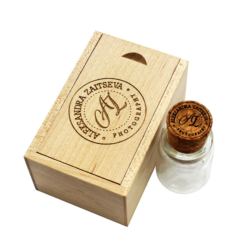 Personalized Wood Drift Bottle USB Flash Drive