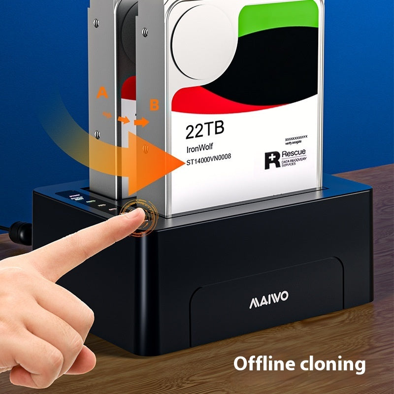 Dual-Disk 2.5/3.5-Inch SATA Hard Disk Dock and Offline Copier