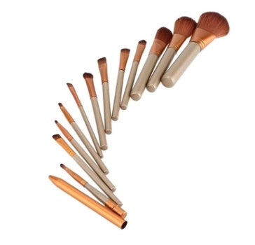 12-Piece Deluxe Makeup Brush Set with Elegant Storage Tin