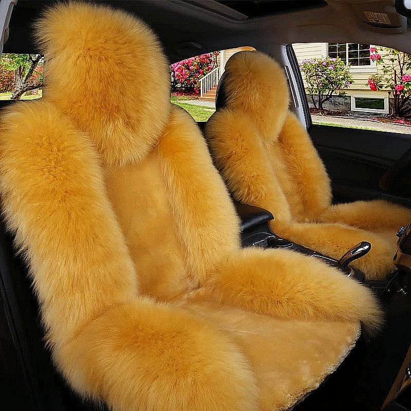 Premium Wool & Cashmere Car Seat Cushion for Winter