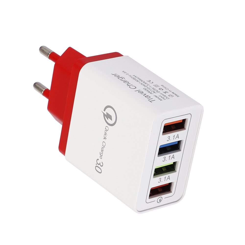Premium 4-Port USB Wall Charger with Quick Charge 3.0