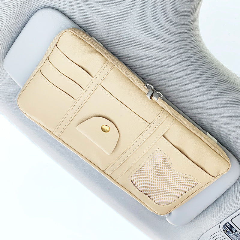 Premium Leather Car Visor Organizer