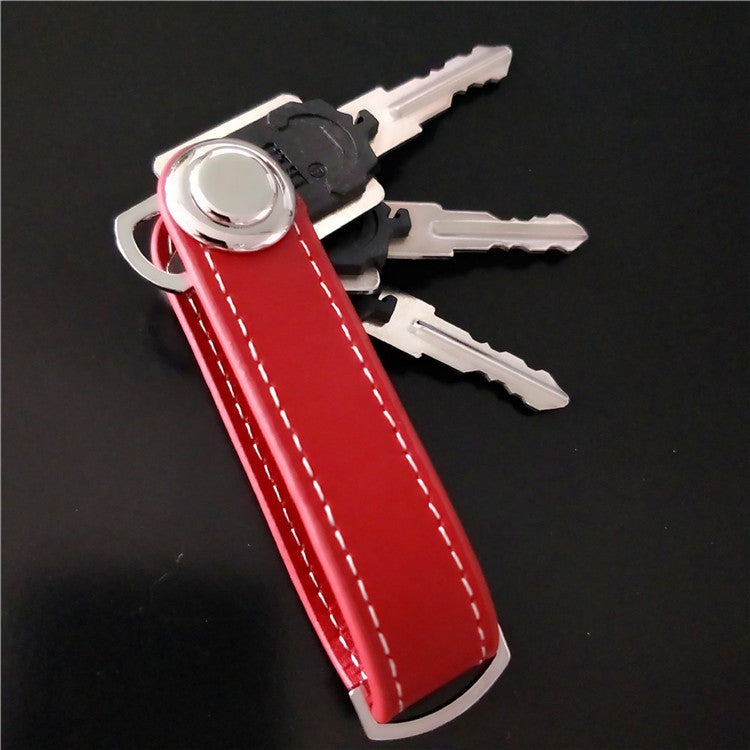 Premium Leather & Metal Keychain Key Organizer