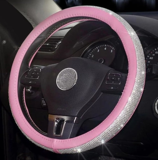Premium Leather Steering Wheel Cover - 38cm Universal Fit
