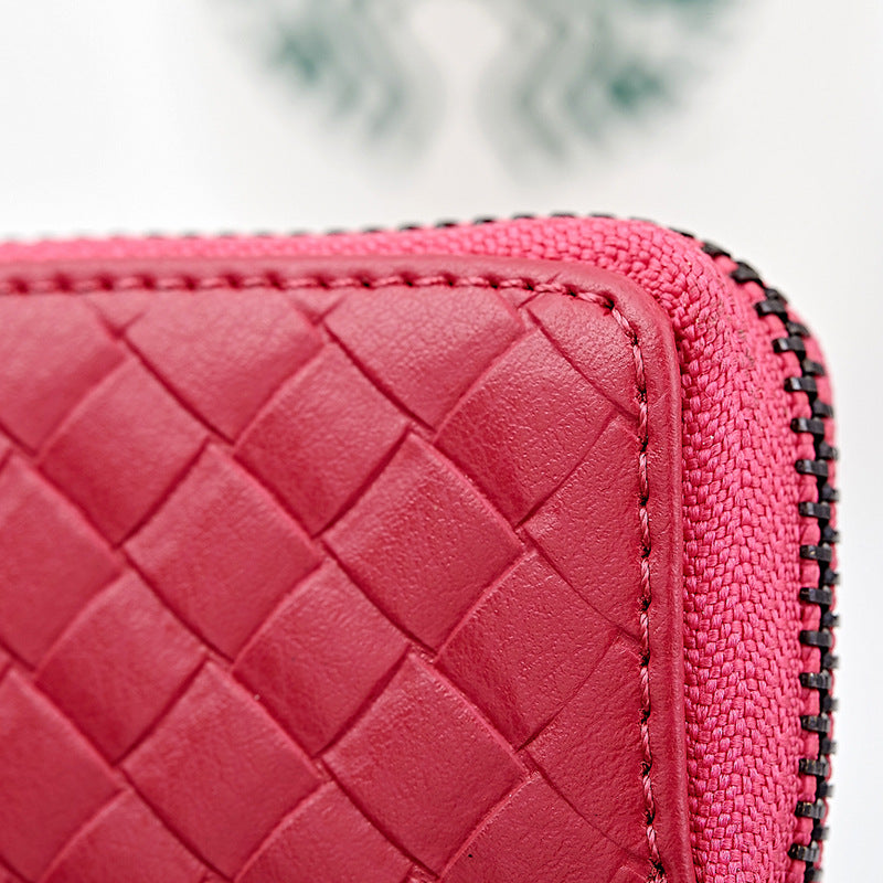 Woven Leather Car Key Case