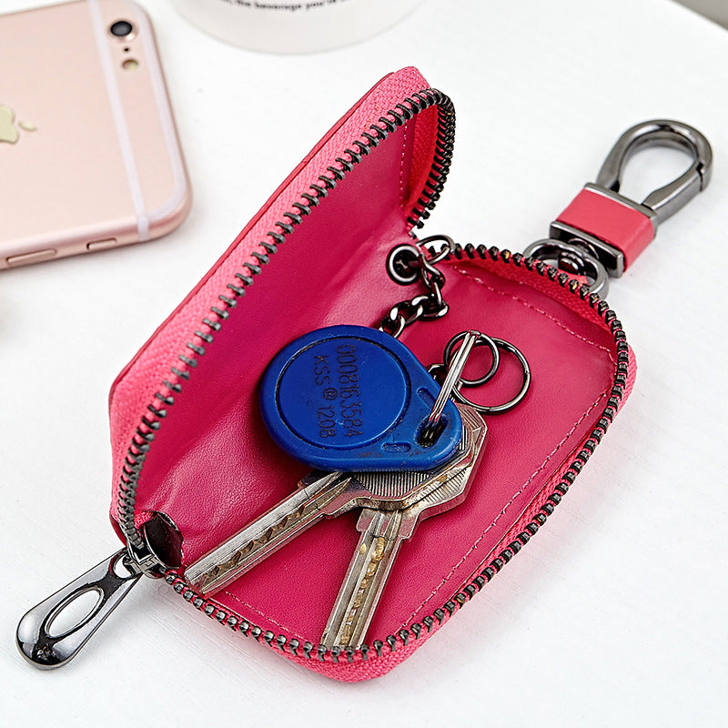 Woven Leather Car Key Case